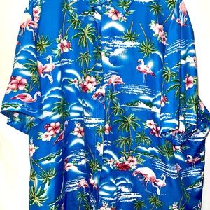 Hawaiian Shirt for Men Flamingo Short Sleeve Casual